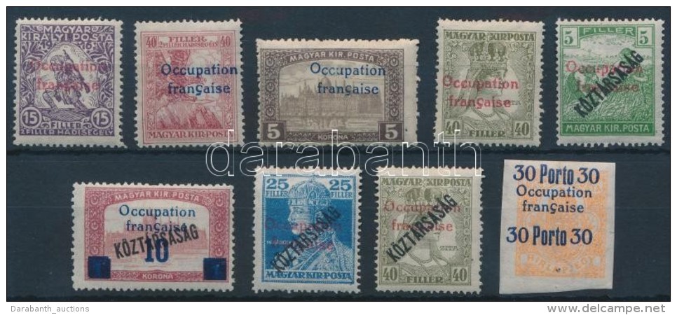 * Arad 1919 9 Klf Bélyeg (*10.850) / 9 Different Stamps. Signed: Bodor - Other & Unclassified