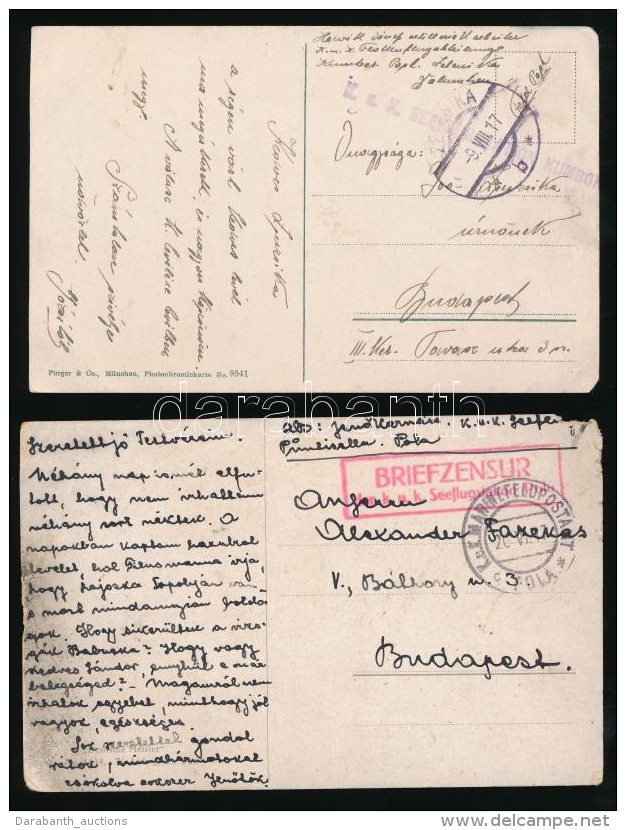 1917 2 Db Tábori Posta Képeslap / 2 Field Postcard 'K.u.k. Seeflugstation Pola' + 'K.u.k.... - Other & Unclassified