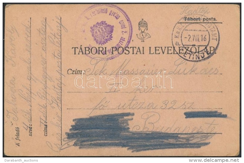 1916 Tábori Posta LevelezÅ‘lap / Field Postcard 'M. Kir. 4. NépfelkelÅ‘ Gyalog Ezred 2.... - Other & Unclassified