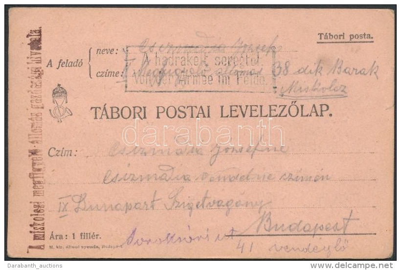 1915 Tábori Posta LevelezÅ‘lap /  Field Postcard 'A Miskolczi MegfigyelÅ‘ állomás... - Sonstige & Ohne Zuordnung