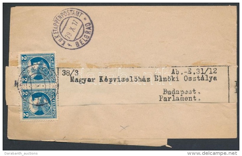 1917 2 X 2h Címszalagon / On Wrapper 'EP BELGRAD F' - Other & Unclassified