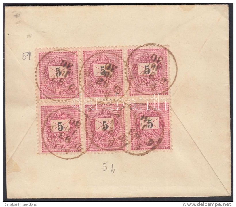 1893 5kr Hatostömb Ajánlott Expressz Levélen / Block Of 6 On Registered Express Cover 'BAJSA' -... - Other & Unclassified