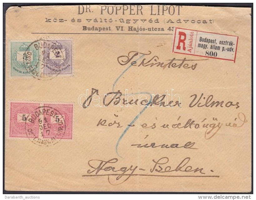 1891 Színeszámú 2kr + 3kr + Feketeszámú 2 X 5kr Ajánlott Levélen /... - Other & Unclassified