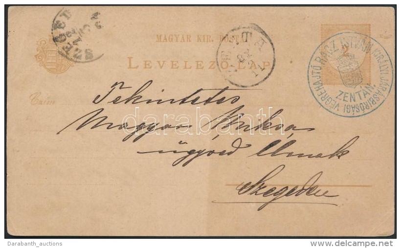 1884 ElÅ‘érvénytelenített Díjjegyes LevelezÅ‘lap / Precancelled PS-card 'ZENTA' -... - Other & Unclassified