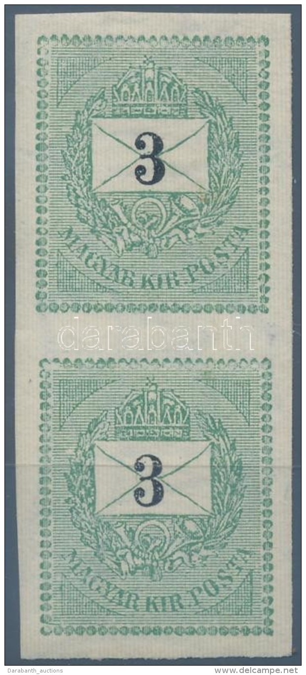 ** * 1898 3kr Vágott FüggÅ‘leges Pár, Az Alsó Bélyeg Postatiszta. A Szakirodalom... - Other & Unclassified