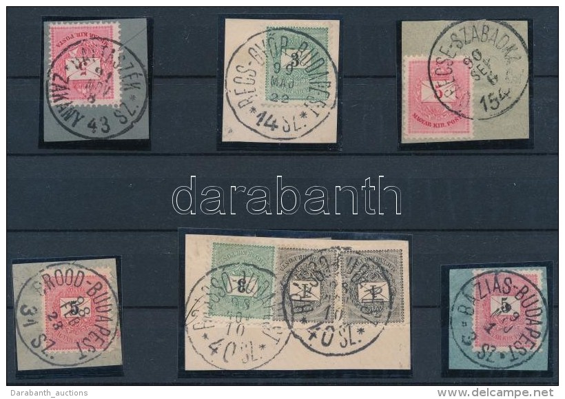 1881-1898 6 Klf Vasúti Mozgóposta Bélyegzés / 6 Different Railway Postmark - Other & Unclassified