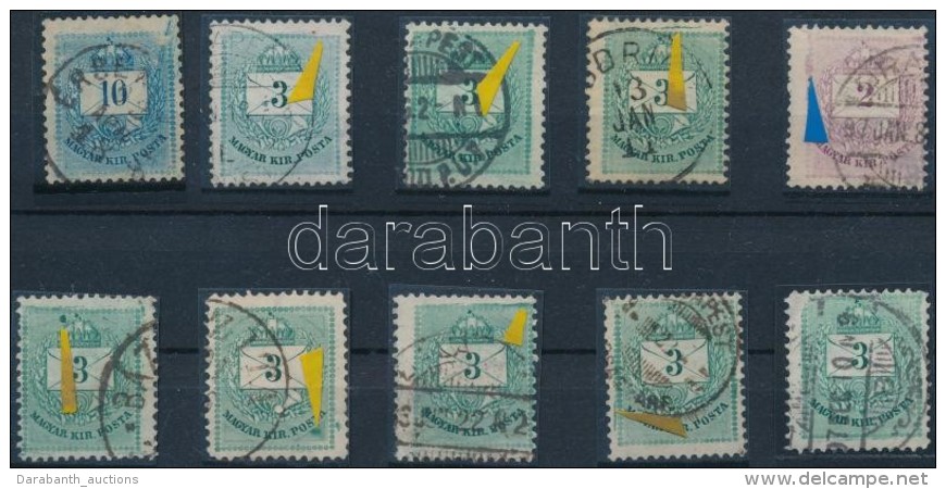 O 1881 10 Db Javított, Lemezhibás, Forrasztási Nyomos Bélyeg / 10 Stamps With Plate... - Other & Unclassified