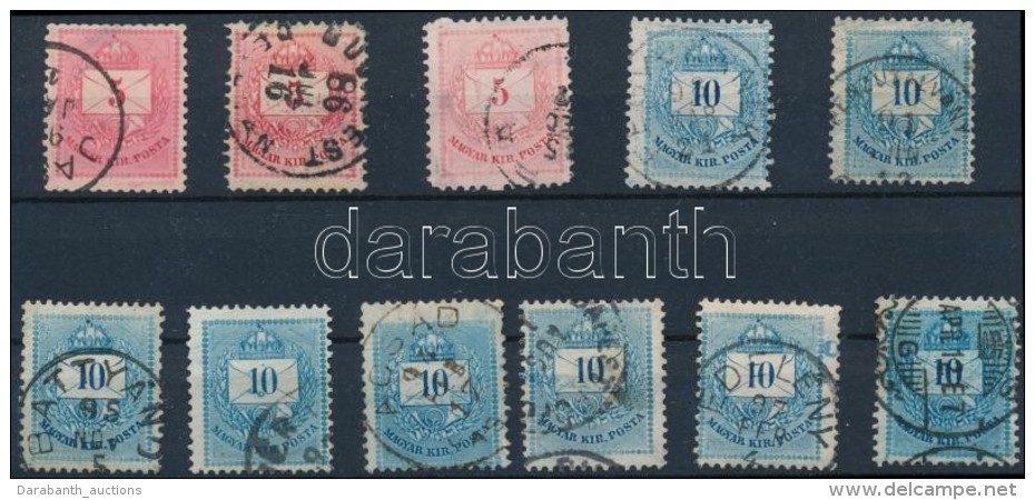O 1881 11 Db 5kr, 10kr Bélyeg: TÅ±nyomok, Karcok, Repedés Nyomok / 11 Stamps With Plate Varieties - Other & Unclassified