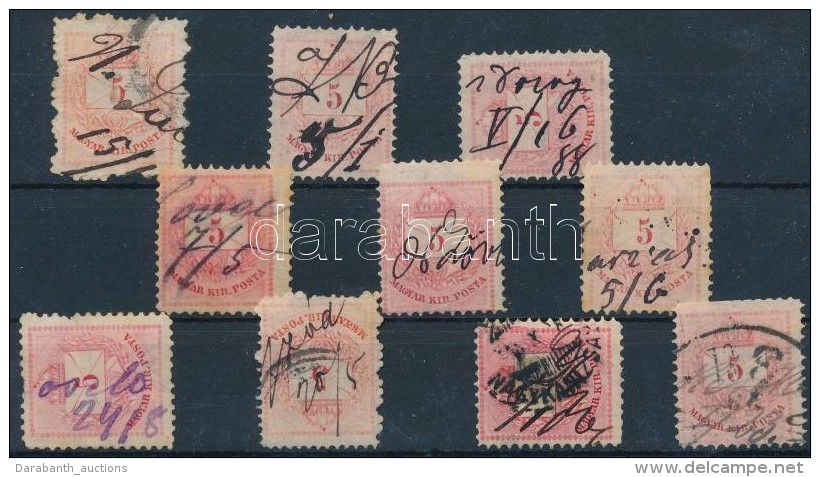 O 1874-1881 10 Db 5kr Kézi érvénytelenítéssel/ 10 X 5kr With Handwritten... - Other & Unclassified