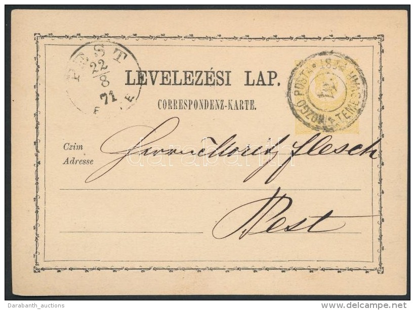 1871 2kr Díjjegyes LevelezÅ‘lap / PS-card 'MOZGÓ POSTA / TEMESVÁR PEST 4' - Pest - Other & Unclassified