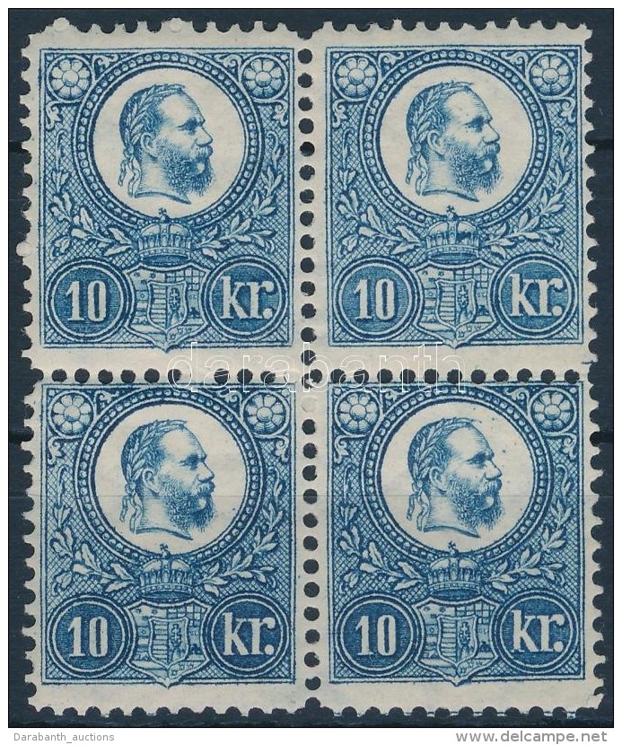 ** 1883 Újnyomat 10kr Postatiszta! Négyestömb /  Reprint ND 11 MNH Block Of 4 - Other & Unclassified