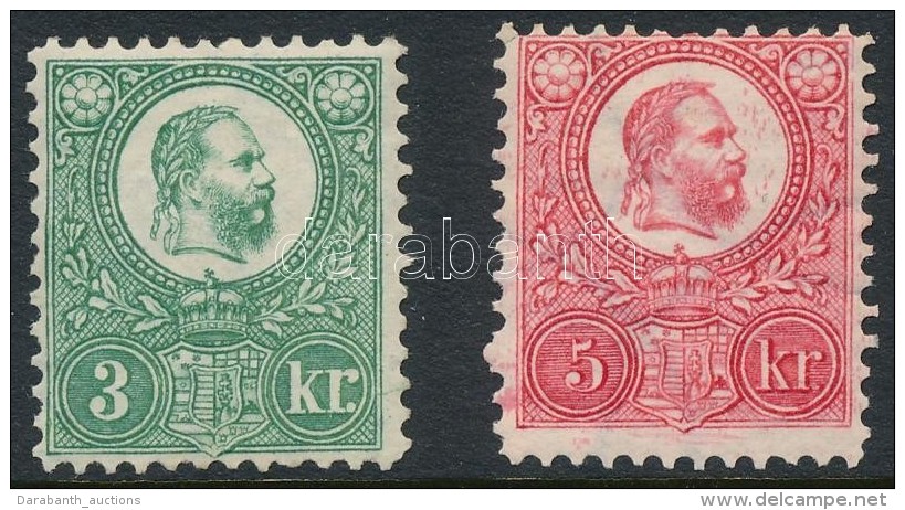 ** * 1883 3kr, 5kr újnyomat / Mi ND9-10 - Other & Unclassified