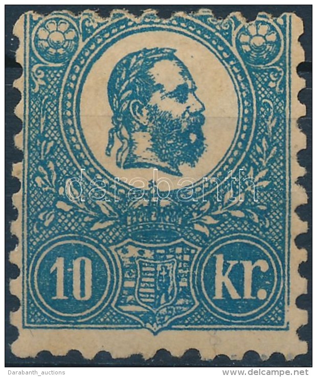 * 1871 KÅ‘nyomat 10kr Sötétkék, II. Típus, Centrált, Falcos, Barnult Gumi / Mi 4,... - Other & Unclassified