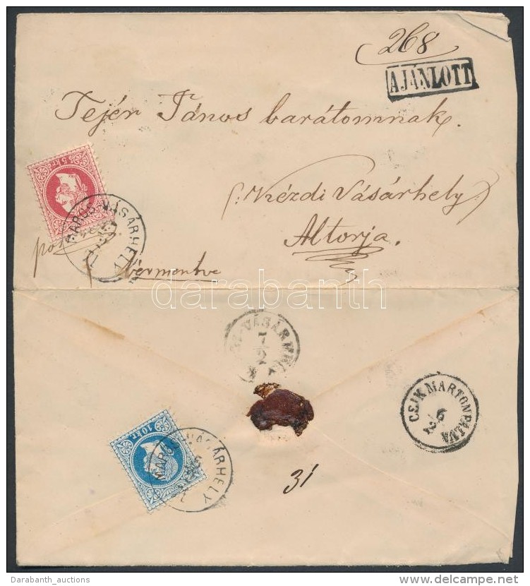 1871 5kr + 10kr Ajánlott Levélen / On Registered Cover 'MAROSVÁSÁRHELY' -... - Other & Unclassified