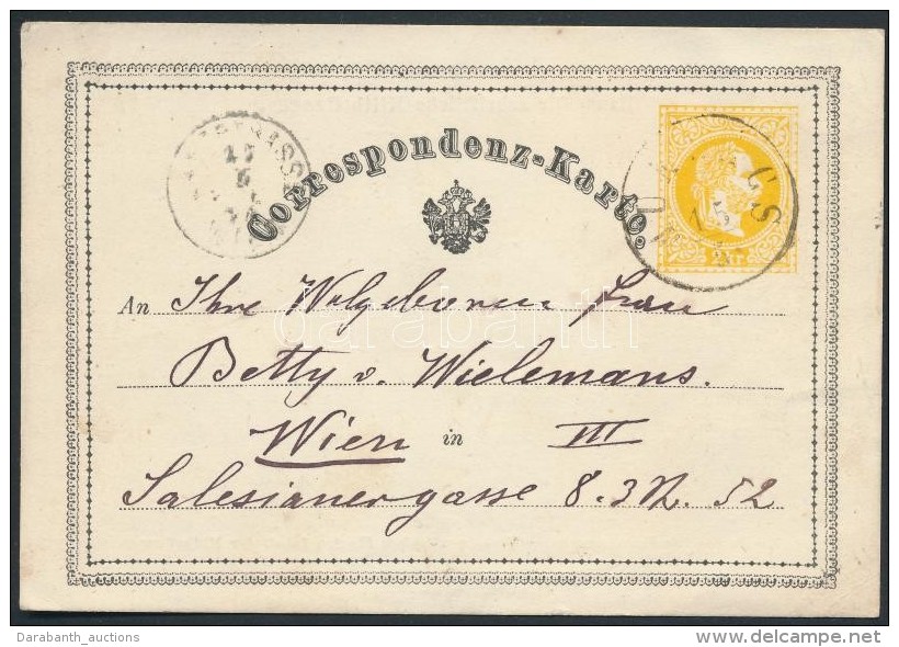 1871 2kr Díjjegyes LevelezÅ‘lap / PS-card 'MU(NKÁ)CS' - Wien - Other & Unclassified