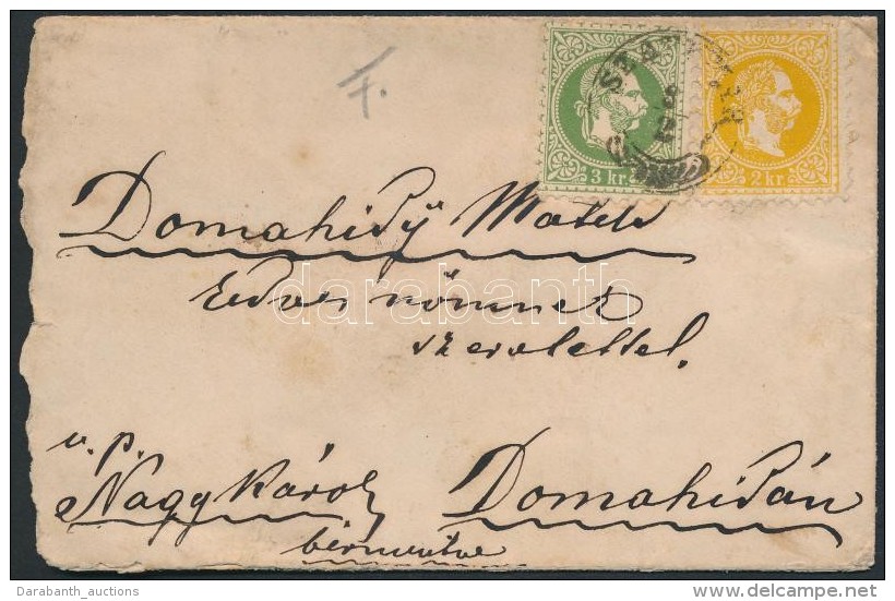 ~1870 2kr + 3kr Levélen / On Cover 'SZATHMÁR' - '(NAGY)KÁROLY' - Domahida - Other & Unclassified