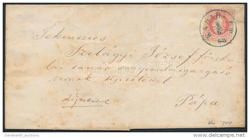 1868 5kr Levélen / On Cover, Kék / Blue 'KADARKÚT' - Other & Unclassified