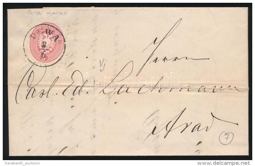 1866 5kr Levélen / On Corver 'DEWA' - 'ARAD' - Other & Unclassified