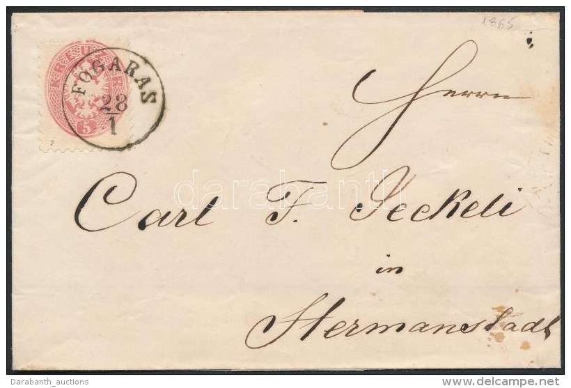 1865 5kr Levélen / On Domestic Cover 'FOGARAS' - 'HERMANNSTADT' - Other & Unclassified