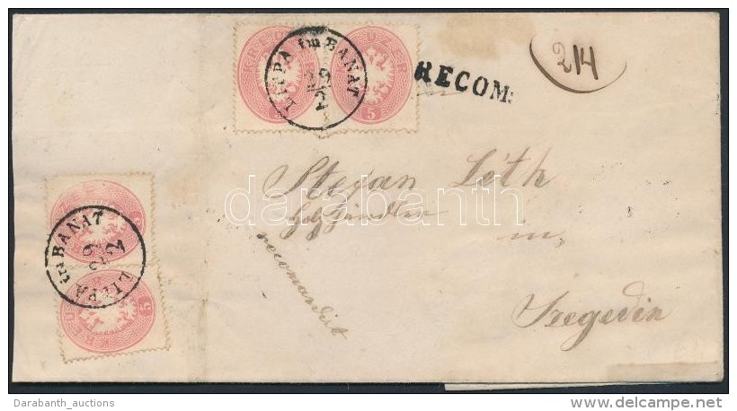 1863 4 X 5kr Ajánlott Levélen / On Registered Cover 'LIPPA Im BANAT' - 'TEMESVÁR' - Szeged +... - Other & Unclassified