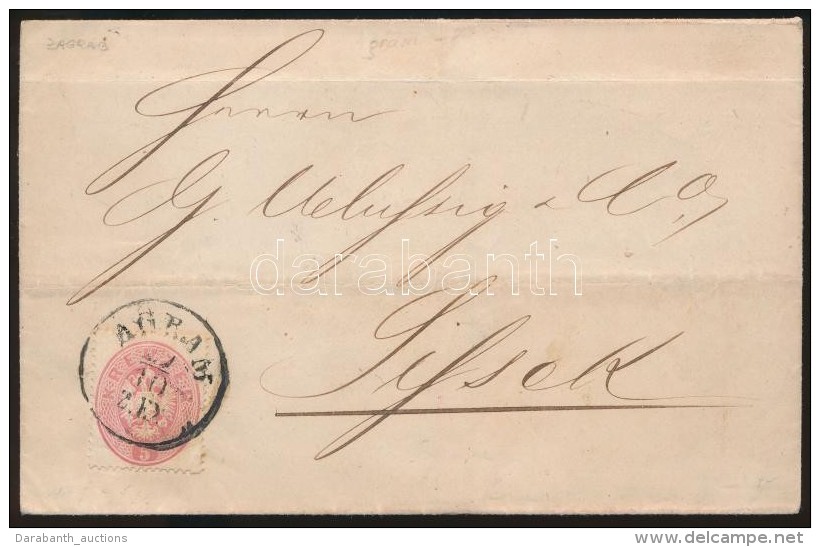 1863 5kr Levélen / On Cover 'AGRAM' - 'SISSEK Bahnhof' - Other & Unclassified