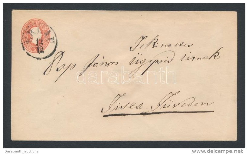 1861-1864 5kr Díjjegyes Borítékon / PS-cover 'ERLAU' - 'MEZÅ-KÖVESD' - 'TISZA... - Other & Unclassified