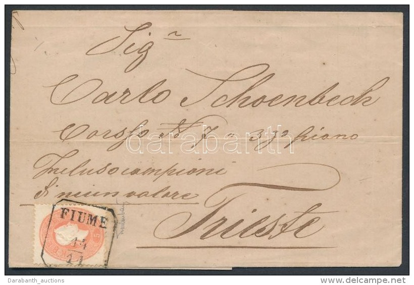 ~1861 5kr Festékfoltos Bélyeg Levélen / 5kr Stamp With Paintspots On Cover 'FIUME' - 'TRIEST'... - Other & Unclassified