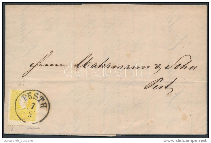 1861 2kr II. élénksárga / Yellow Levélen / On Cover 'PESTH' Signed: Ferchenbauer - Other & Unclassified