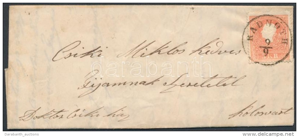 1859-1861 5kr Levélen / On Cover 'RADNÓTH' - 'KLAUSENBURG' - Other & Unclassified