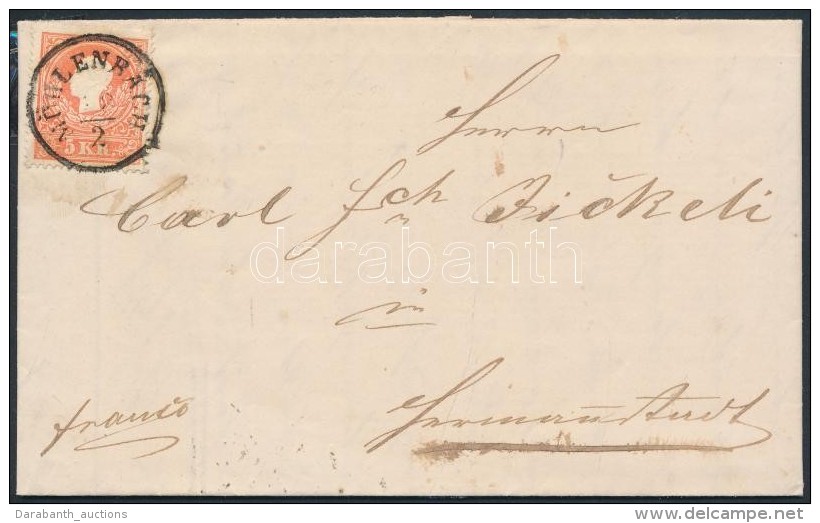 1859 5kr I. Levélen / On Cover 'MÜHLENBACH' - 'HERMANNSTADT / Abends' - Other & Unclassified