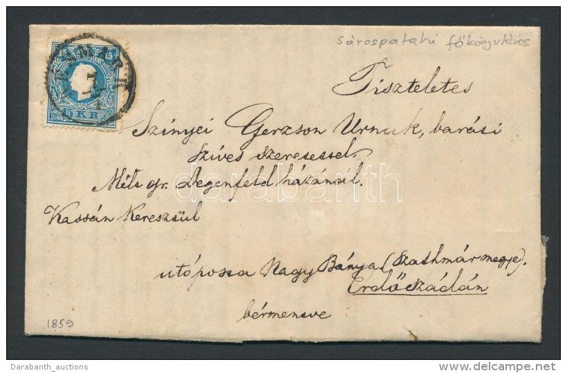 1859 15kr II. Típus Levélen / On Cover 'KÉSMÁRK' - 'KASCHAU' - NAGY-BÁNYA' -... - Other & Unclassified