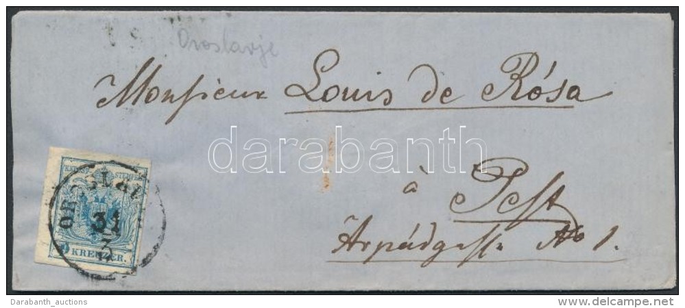 1850 9kr Levélen / On Cover 'OROSLAVJE' - Other & Unclassified