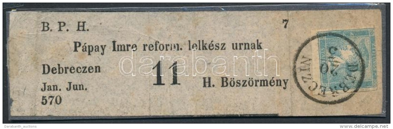 1851 Kék Merkúr II. Típus Címszalag Darabon / Mi 6 On Newspaper Wrapper Piece... - Other & Unclassified