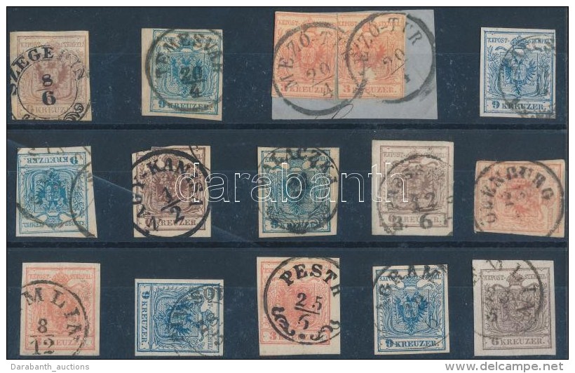 O 1850 15 Db Bélyeg Olvasható, Szép Bélyegzésekkel / 15 Stamps With Nice... - Other & Unclassified