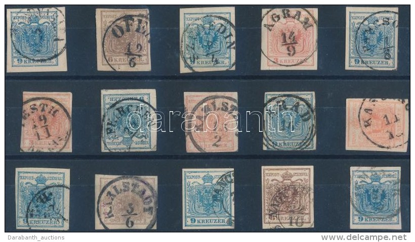 O 1850 15 Db Bélyeg Olvasható, Szép Bélyegzésekkel / 15 Stamps With Nice... - Other & Unclassified