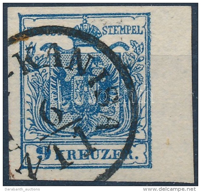 O 1850 9kr MP. Type III.; Széles ívszél / Margin 6 Mm, '(NAGY)-KANISA' - Other & Unclassified