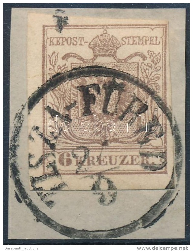 1850 6kr MP. Type III.; 'TISZA-FÜRED' (Gudlin 100p) - Other & Unclassified