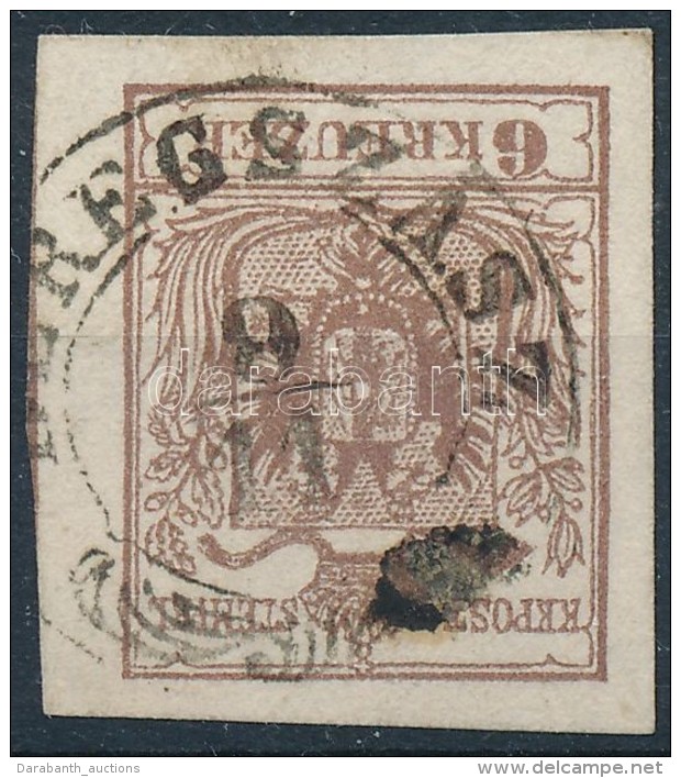 O 1850 6kr MP. Type III.; '(BE)REGSZÁSZ' - Other & Unclassified