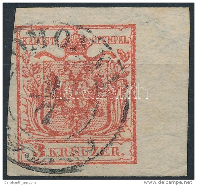 O 1850 3kr HP IIIa, óriási Szélekkel és Vízjellel / With Large Margins And... - Other & Unclassified