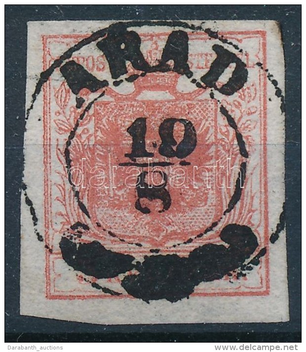 O 1850 3kr HP. Type I.b; élénk Szín, Selyempapír / Silk Paper 0,067 Mm; 'ARAD'; Signed:... - Other & Unclassified