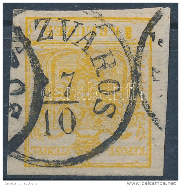 O 1850 1kr Kadmium Sárga / Cadmium Yellow HP '(SZÁ)SZVÁROS' - Other & Unclassified