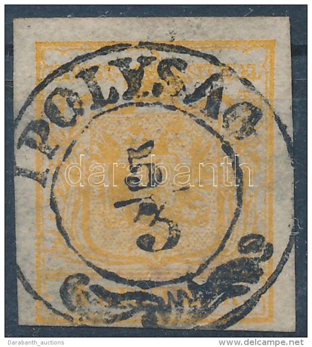 O 1850 1kr Narancssárga / Orange HP Quadrilliertes Papier 'IPOLYSÁG' - Other & Unclassified