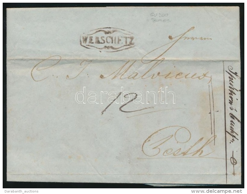 1842 Portós Levél / Unpaid Cover 'WERSCHETZ' - Pesth - Other & Unclassified