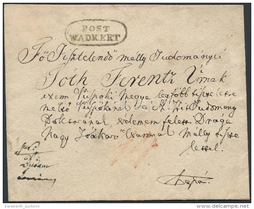 1836 Portós Levél / Unpaid Cover 'POST / WADKERT' - Pápa - Other & Unclassified