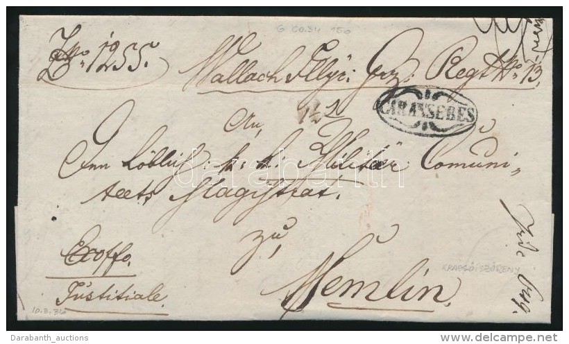 1836 Ex Offo 'CARANSEBES' - Semlin - Other & Unclassified