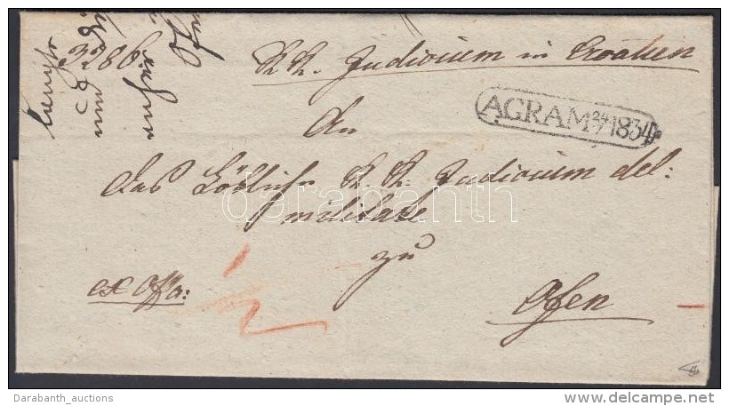1834 Portós Levél / Unpaid Cover 'AGRAM 1834' - Ofen - Other & Unclassified