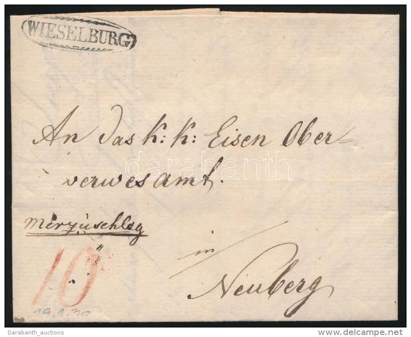 1830 Portós Levél / Unpaid Cover 'WIESELBURG' - Neuberg - Other & Unclassified