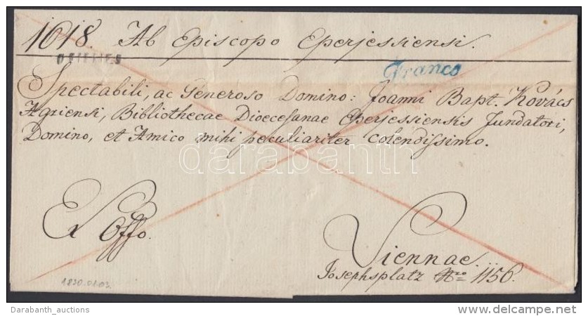 1830 Franco Kék / Blue 'Franco', 'EPERIES' - Vienna - Other & Unclassified