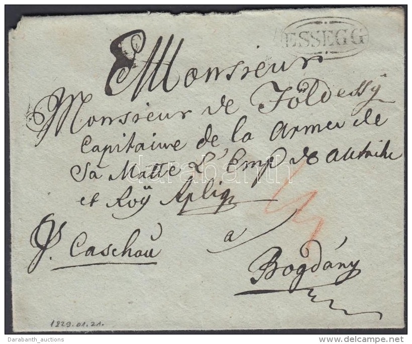 1829 Portós Levél / Unpaid Cover 'ESSEGG' - Bogdány - Other & Unclassified