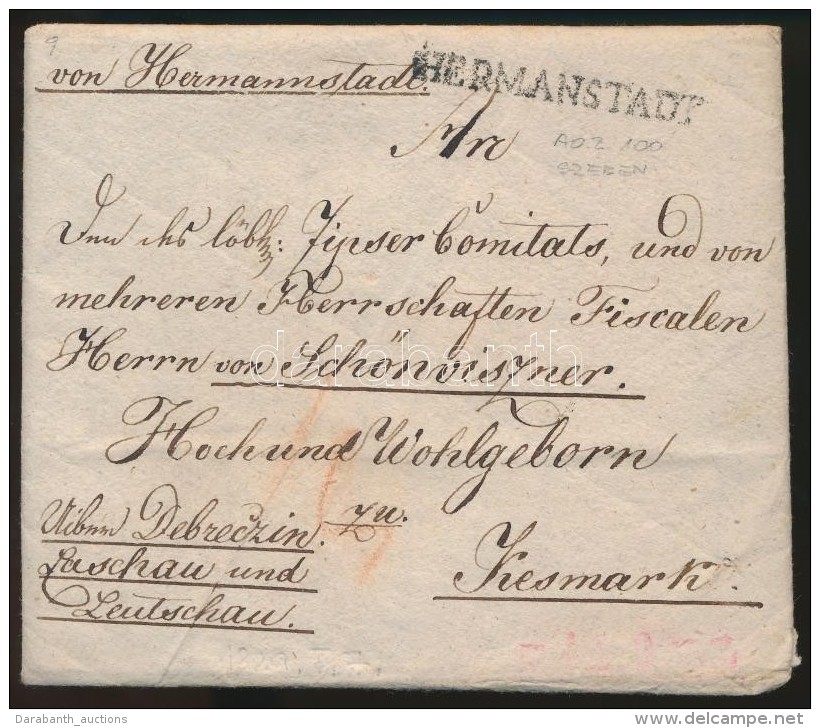 1829 Portós Levél / Unpaid Cover 'HERMANSTADT' - Kesmark - Other & Unclassified